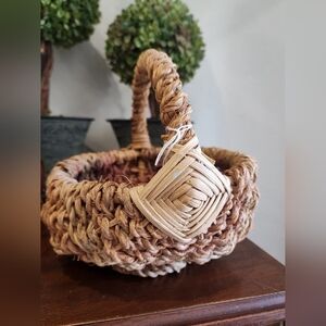 Rustic Handwoven Basket with Handle